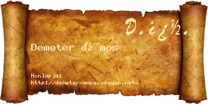Demeter Ámos névjegykártya